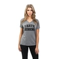 thumbnail image 2 of Thread Tank I Hate Running Women's Relaxed V-Neck T-Shirt Tee Heather Grey Large, 2 of 4