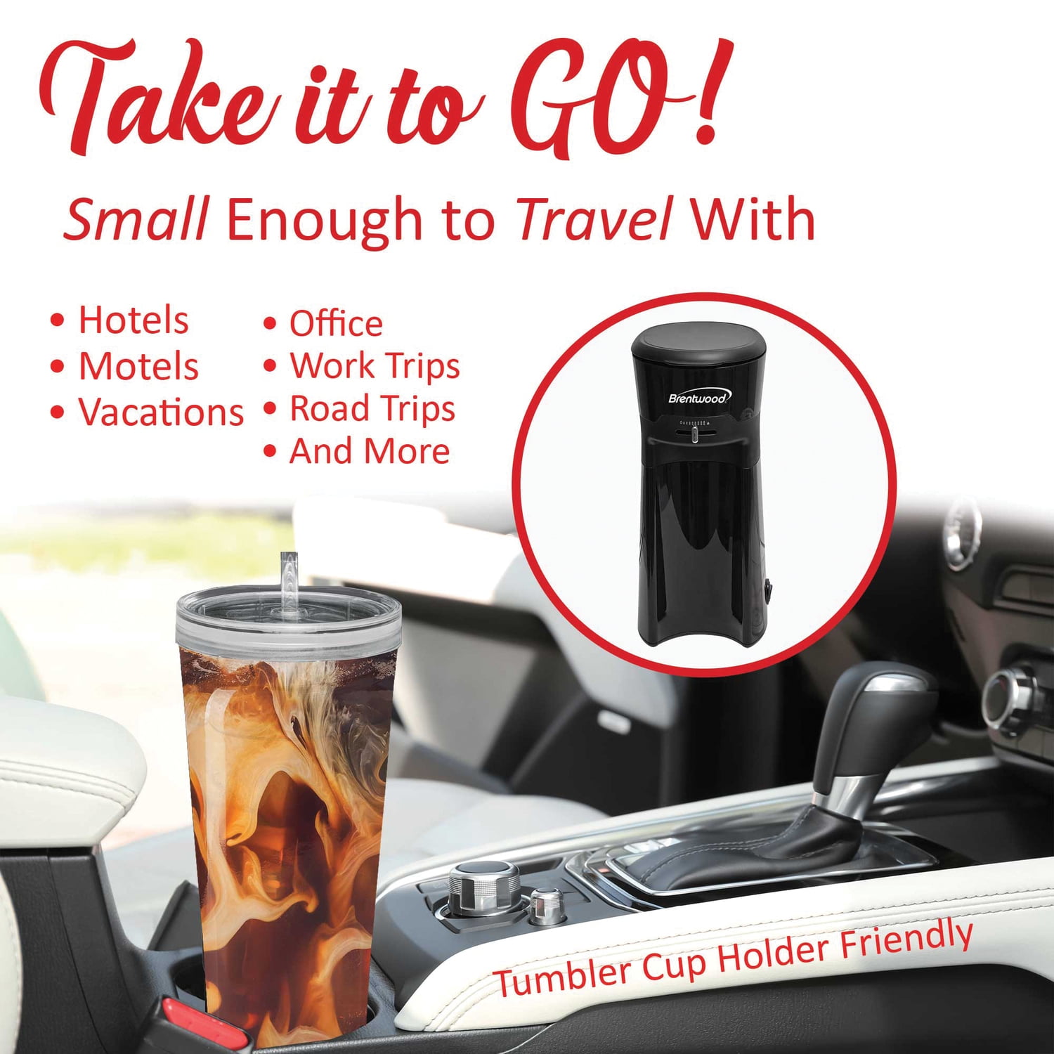 Brentwood Single-Serve Iced Coffee and Tea Maker with Reusable Filter, KT-2121BK