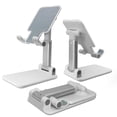 thumbnail image 1 of Soporte Plegable Para Teléfono Celular Para Escritorio, Totalmente Ajustable, Compatible Con Iphone 16, 15, 14, 13, 12, 11, Nintendo Switch, Todos Los Teléfonos (Blanco), 1 of 5