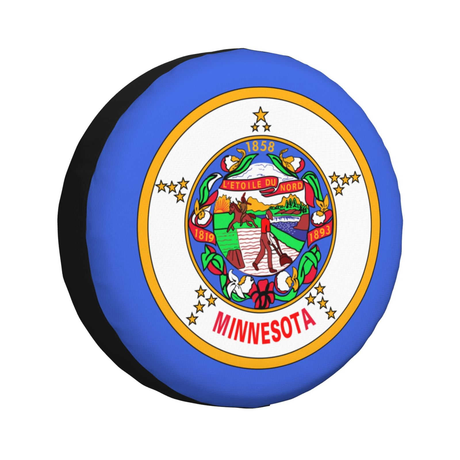 DouZhe Waterproof Spare Tire Cover, Minnesota State Seal Flag Prints