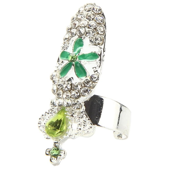 Women Fashion Bowknot Nail Ring Charm Crown Flower Crystal Finger Nail RingsThe Best Gift for A Loved One