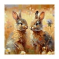 thumbnail image 4 of Acheng Rabbits Flowers Meadow Square Tablecloth 100% Polyester Fiber 36*36, 4 of 8