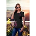 thumbnail image 6 of Fight Like a Girl Side Wrap Women's V-Neck T-Shirt - Black w/ Pink [S], 6 of 6
