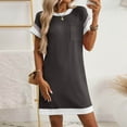 thumbnail image 4 of Daiosportswear Womens Casual Summer Crewneck Short Sleeve Ribbed Mini Tshirt Dress,Women'S Short-Sleeved Dress Black M(M), 4 of 7