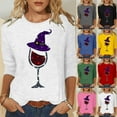 thumbnail image 1 of Sentmoon Halloween Sweatshirt Oversized Long Sleeve Crew Neck Hooded Sweatshirt Loose with Print T Shirts Active Fall and Winter for Office Halloween Events and Work Parties Red S, 1 of 5