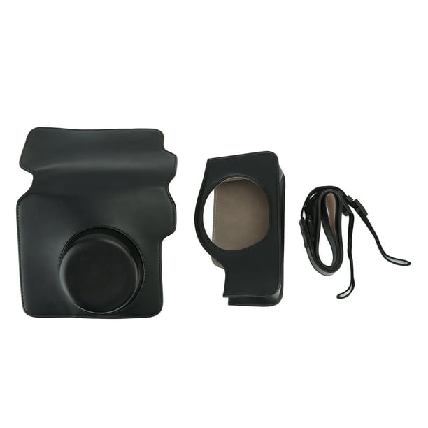 Mini bolsa protectora para cámara instantánea, funda de PU con correa de hombro ajustable para Fujifilm Wide300, color negro