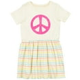 thumbnail image 3 of Inktastic Peace Sign Pink Retro Girls Toddler Dress, 3 of 5