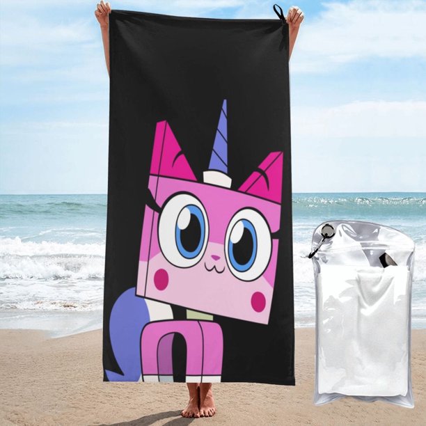 Toalla de playa Unikitty, suave, de secado rápido, resistente a la arena, para natación, piscina, yoga, gimnasio, camping, toallas de baño ligeras, regalo para niños, niñas, niños y adultos, 31,5 x
