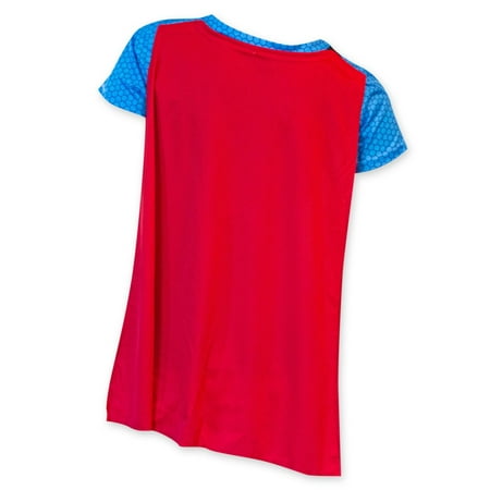Superman Sublimated Women's Caped Costume T-Shirt-Large