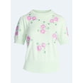 thumbnail image 2 of Free Assembly Women's and Women's Plus Beaded Floral Sweater with Puff Sleeves, Lightweight, Sizes XS-4X, 2 of 2