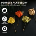 thumbnail image 7 of Uxcell 48-Pack Flower Lapel Pins for Men, Golden Leaf Rose Boutonnieres Pin Groom Boutonnieres for Wedding/Dance/Party [Yellow], 7 of 7