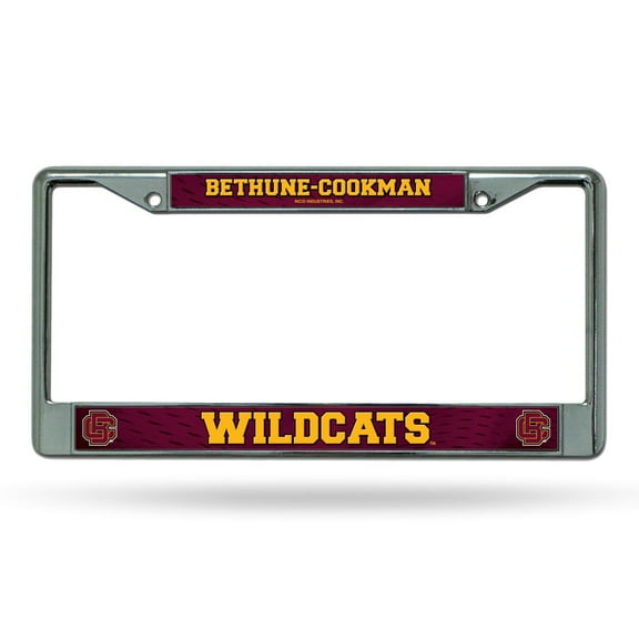 Bethune Cookman Wildcats - 12" x 6" Standard Size - Chrome Metal License Plate Frame