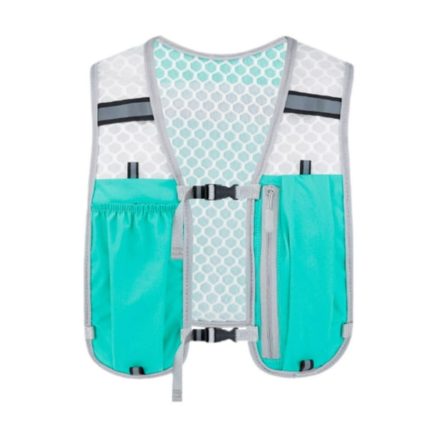 Chaleco de hidratación para correr, transpirable y ajustable, para hombres y mujeres. Azul