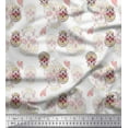 thumbnail image 1 of Soimoi White Heavy Satin Fabric Artistic Colorful Skull Print Sewing Fabric Yard 54 Inch Wide, 1 of 3