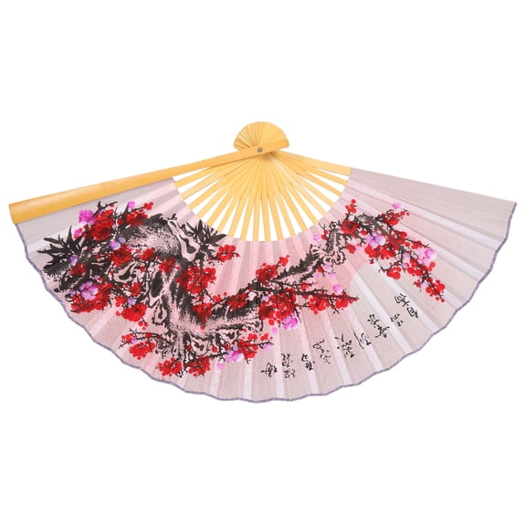 FRCOLOR Large Chinese Folding Fan Wall Decor Assorted Color Hand Held Fan for Weddings 1Pcs