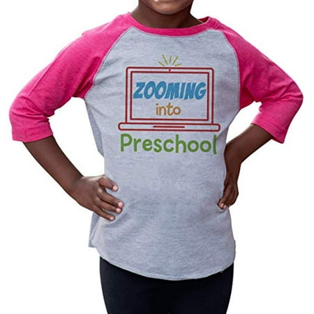 

7 ate 9 Apparel Girls Zooming Into Virtual Preschool Pink Shirt