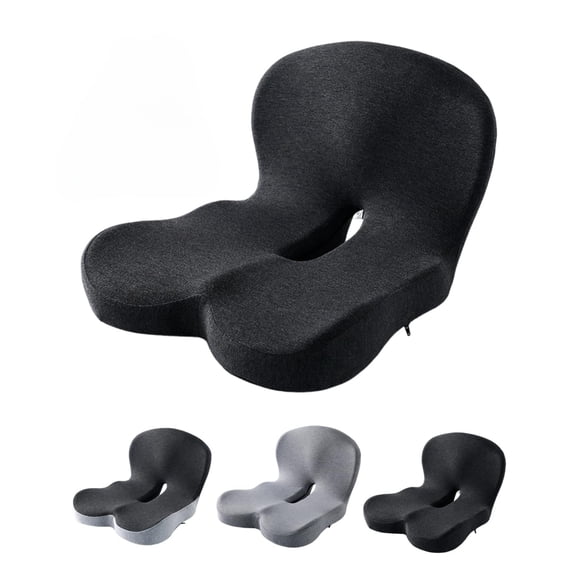 Orthopedic Memory Foam Seat Cushion - Tailbone Pain Relief, Non-Slip & Washable Cover for Office Chair, Car Seat, Home, Wheelchair