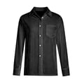 thumbnail image 2 of Long Sleeve Shirts for Women Fall Winter Button Down Collared Velvet Dressy Casual Office Work Blouse Tops, 2 of 4