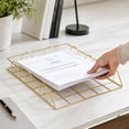 thumbnail image 7 of Metal Letter Tray Desktop Paper Organizer – Stackable A4 Letter Size Metal File Tray for Office Desk, Mail, Papers, Notebooks, 7 of 7