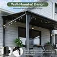 thumbnail image 7 of AOXUN 10x12 FT Hardtop Gazebo Outdoor Aluminum Pergola, Large Wall-Mounted Heavy-Duty Awning, Sunshade Gazebo with Sloped Roof, Suitable for Gardens, Patios, Backyards - Black, 7 of 7