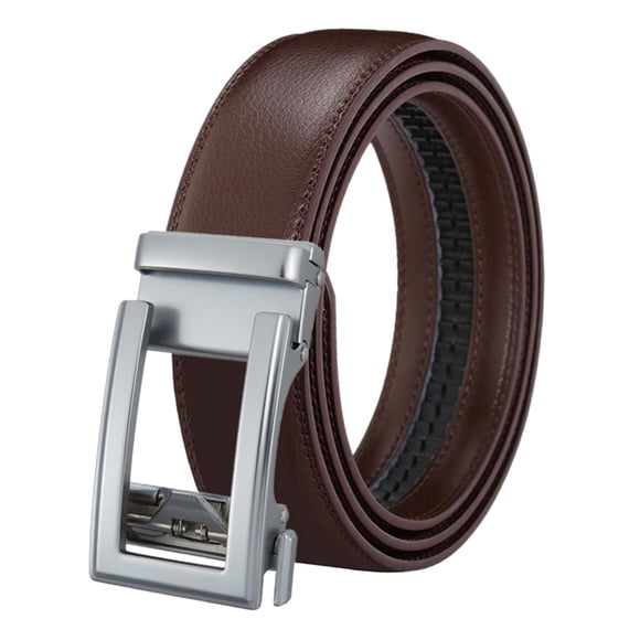 Men's Belt 130cm Long Dress Belt for Suit Pants Costume Accessories Business Brown