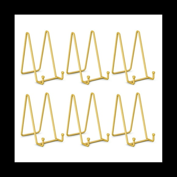 Plate Stands for Display - 6 Inch Plate Holder Display Stand + Metal Frame Holder Stand for Decorative Plate,Photo Easel,6 * display stand,Gold