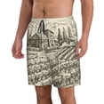 thumbnail image 2 of Pofeuu Vineyard Landscape Prin Men's Swim Trunks Quick Dry Bathing Suit Swimming Board Shorts Mesh Lining Beach Swimwear-3X-Large, 2 of 6