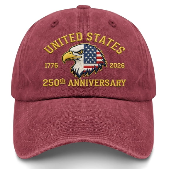 250 Anniversary Embroidery Baseball Cap,USA Baseball Cap 1776-2026 American Eagles Hat For Patriotic,Funny Washed Distressed Baseball Hats for Men Women,Commemorative 250th National Birthday Gift