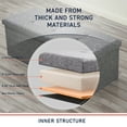 thumbnail image 4 of Ornavo Home Foldable Tufted Linen Large Storage Ottoman Bench Foot Rest Stool/Seat - 15" x 43" x 15", 4 of 6