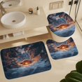 thumbnail image 6 of Christmas Snowman Snow House 4 Piece Shower Curtain Sets, Non-Slip Rugs, Toilet Lid Cover And Bath Mat, for Bathroom Decor Set, 72" X 72", 6 of 8