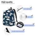 thumbnail image 5 of Naloa Canvas Backpack for Men Women White Swam Print Rucksack Casual Travel Daypack Large and Small Durable College Tote Satchel Bookbag for Teens, 5 of 8