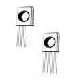 thumbnail image 1 of Oleegame 2PC Potato Fry Cutter Stainless Onion Slice Holder Upgraded Onion Holder For Slicing Multifunctional Onion Chopper Cutter Loose Meat Pin Vegetable Slicer For Lemon Potato Tomato Silver, 1 of 8
