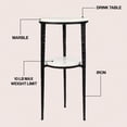 thumbnail image 2 of JONATHAN Y Seraphina 24.75" Industrial 2-Tier Metal Frame Drink Table and Decorative End Table with White Marble Round Top, Black/White, END3004A, 2 of 5