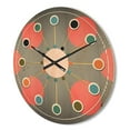 thumbnail image 3 of Designart 'Modern Line and Circle Geometric Pattern' Mid-Century Modern Wood Wall Clock, 3 of 5