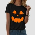 thumbnail image 2 of HCNTES Pumpkin Graphic Shirt Women Halloween Teacher Gift Tshirt Vintage Graphic Bookish Tee Short Sleeve Fall Tops(XXL,A103-Black), 2 of 5