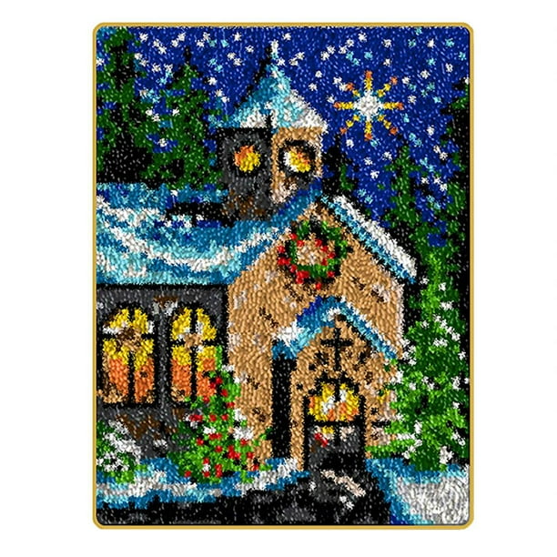 Kit de alfombra navideña con gancho para adultos, DIY, sastrería, multicolor, muñeco de nieve, Navidad Casa
