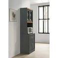thumbnail image 4 of Hodedah Kitchen Cabinet with 1-Drawer, plus Space for Microwave in Grey-Oak, 4 of 6