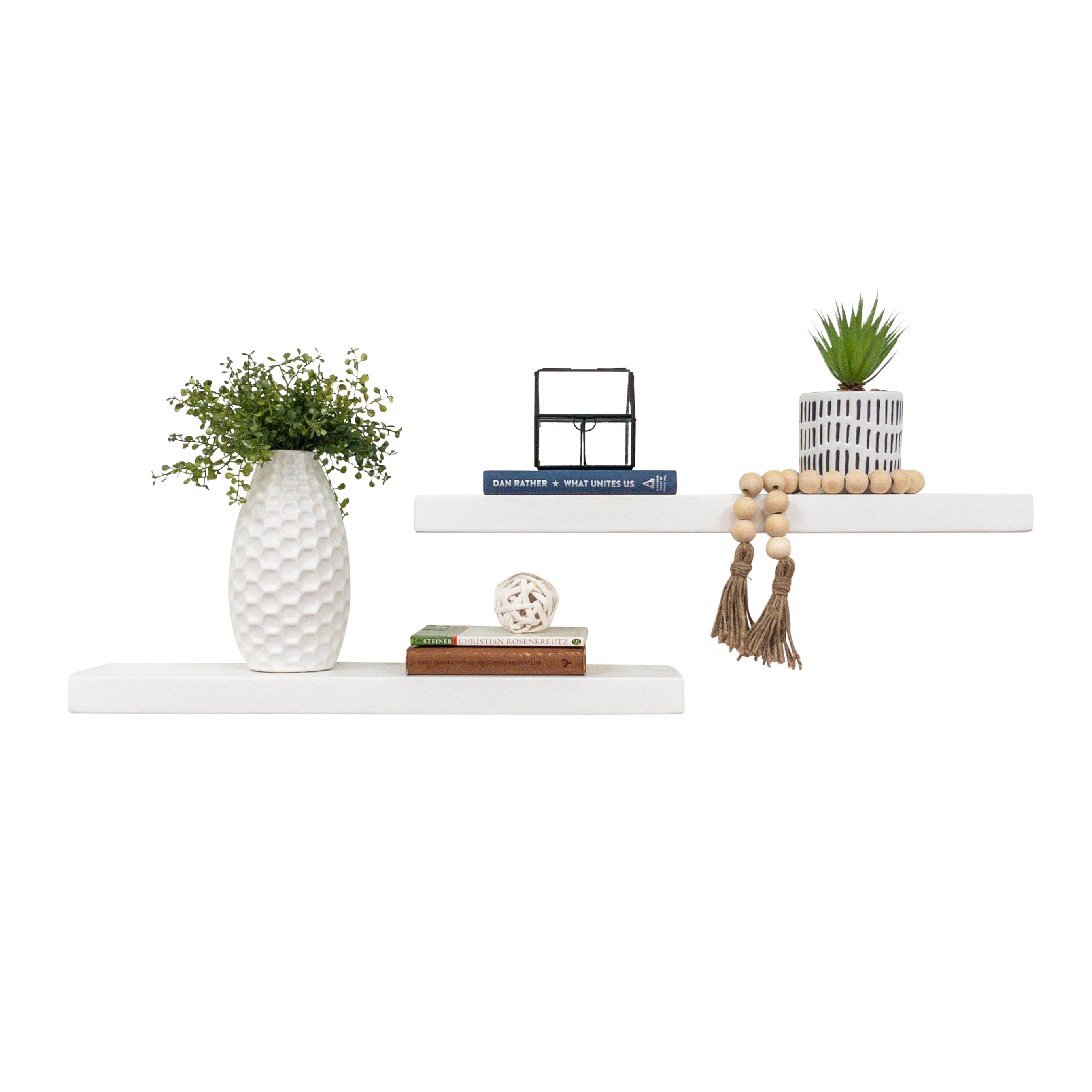 True Floating Shelves, Set of 2, 24Inch White