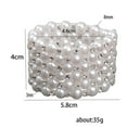 thumbnail image 1 of facefd Women Chic Pearl Rhinestone Stretch Bracelet for Bridal Wedding Prom 6 Row, 1 of 9