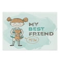 thumbnail image 1 of Best Friend Cutting Board, Little Happy Girl Holding a Cat with Typography Meow Animal Love, Decorative Tempered Glass Cutting and Serving Board, in 3 Sizes, by Ambesonne, 1 of 2