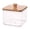 S, variant on LWVITH Transparent Square Storage Container with Wooden Lid, Plastic Bin for Laundry Pods, Cereal Snacks Tea, Airtight Kitchen Bathroom Organizer, Stackable Clear Body, Bamboo Lid with Knob