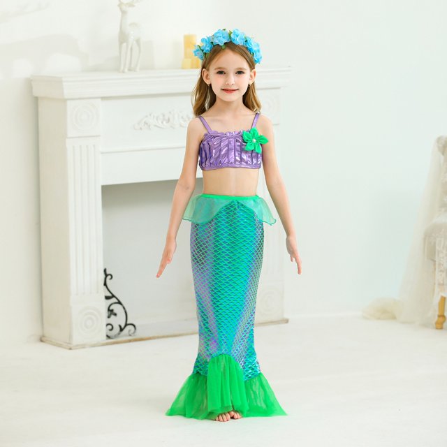 Disfraz De Sirena Ariel Para Niña Vestido De Lujo Para Niños Fiesta De Halloween De Carnaval