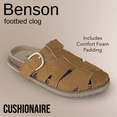 thumbnail image 2 of Cushionaire Benson Genuine Suede Clogs for Women – Adjustable Buckle Sandal with Memory Foam CHESTNUT 6.5, 2 of 10