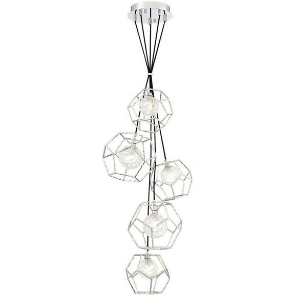 Chandelier 5 Light Glass/Metal Eurofase Lighting 35903-017
