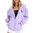 thumbnail image 3 of SONXAHE Shark Print Zip Up Hoodie Womens Oversized Long Sleeve Pocket Jacket Casual Outerwear, 3 of 6