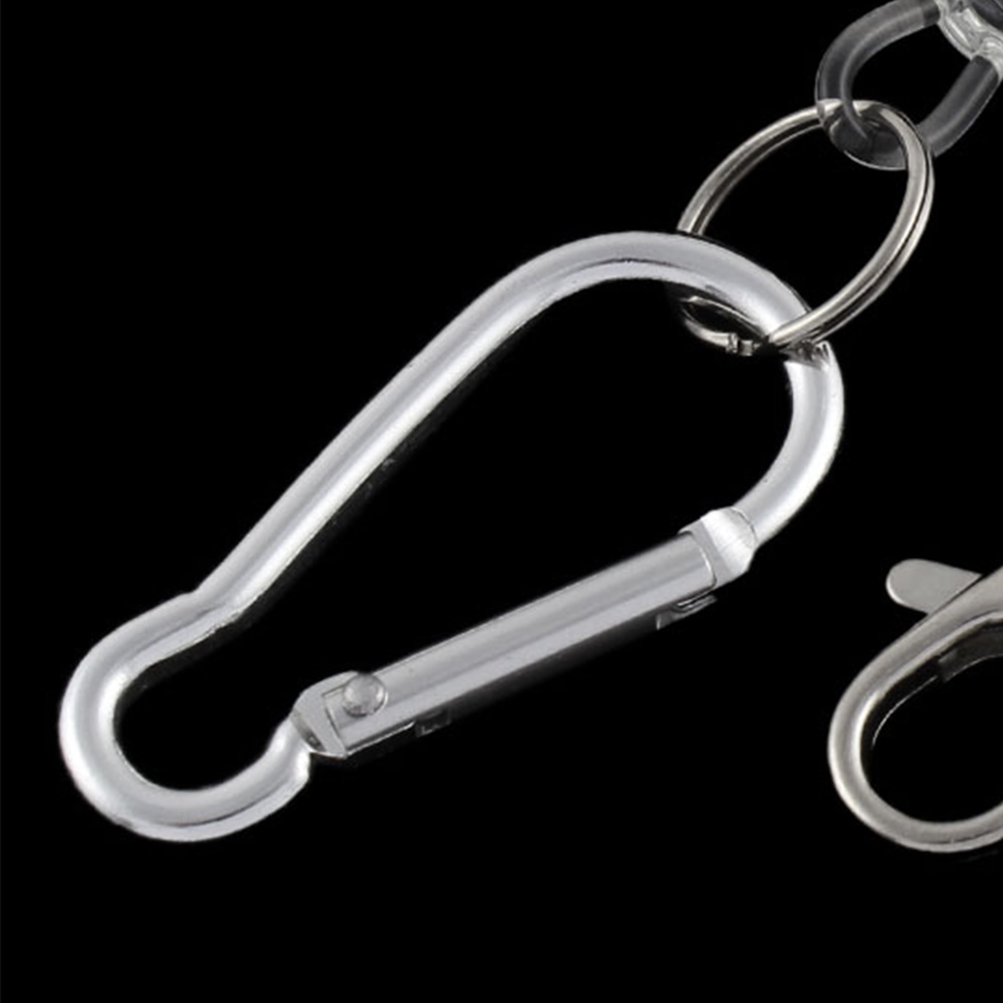 Unique Bargains Retractable Spiral Spring Coil Keychain with Lobster Clasp Carabiner Hook