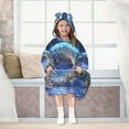 thumbnail image 7 of FORMRS Wearable Blanket Hoodie with Sleeves for Kids Cozy Flannel Sweatshirt, Beautiful Floral Moon, 7 of 7