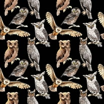 Tossed Owls Allover Cotton Fabric