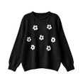 thumbnail image 4 of Enjoytime Long Sleeve Tops for Women Floral Knitted Crew Neck Pullover Sweater Fall Casual Plus Size Womens Clothing, 4 of 5