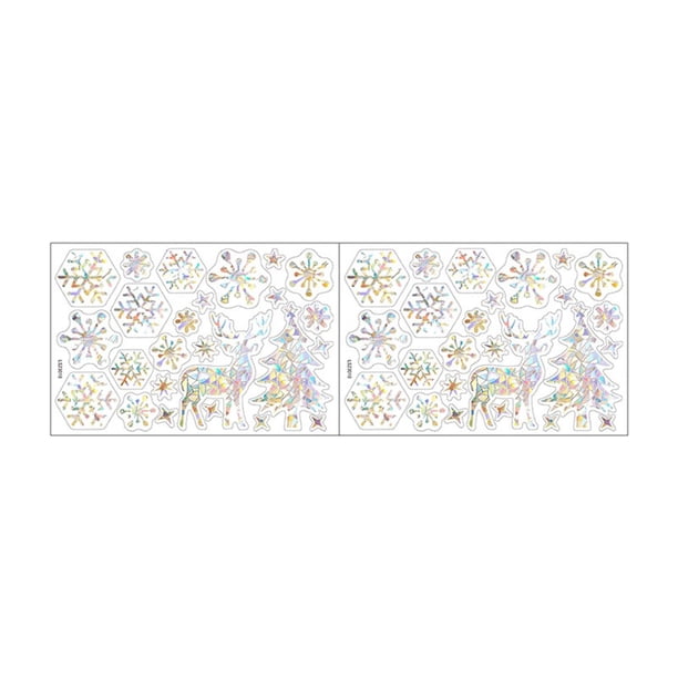 2 pegatinas para ventanas, murales para ventanas, para vacaciones, dormitorio, hogar, Navidad, cocina, calcomanías para ventanas Copo de nieve